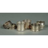 A pair of silver napkin rings, Sheffield 1937,