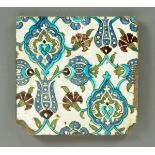 * An Ottoman tile, Damascus, probably late 16th century, decorated with tulip heads,