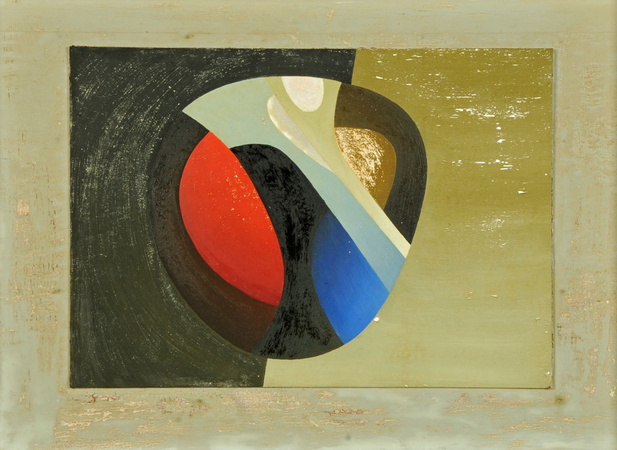 * Alistair Morton (20th/21st century), oil on board, "Rounded Form in Colours on Two Tones of