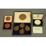 Edward VIII Commemoration bronze medal 1937, Queen Victoria Diamond Jubilee bronze medal, cased,