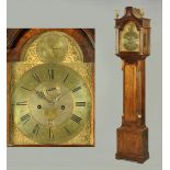 A George III oak and mahogany crossbanded longcase clock, Jos Wallis, London,