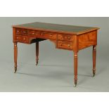A Regency mahogany desk, with leather writing surface,