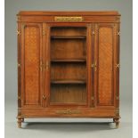 A French walnut and parquetry cabinet, early 20th century,