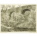 Alfred Wainwright, pen and ink drawing, "Millers Dale".