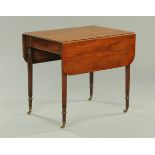 A Regency mahogany Pembroke table stamped "Gillows, Lancaster", each flap with rounded corners and