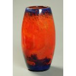 A Muller Freres art glass vase, inscribed to base "Luneville, France",