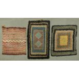 * Three rag mats, North Eastern.  Largest 78 cm x 147 cm.