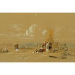 T.M. Richardson, watercolour, "View on Newhaven Sands 1836".