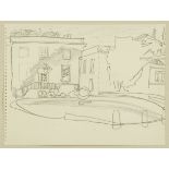 * Patrick Heron (1920-1999), pencil on paper, "Study of Abbot Hall".  30.2 cm x 40.