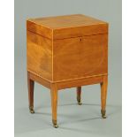 A George III mahogany cellarette, rectangular,