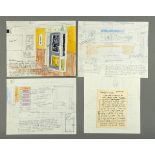 * Percy Kelly, watercolour illustrated letter, Gospel Lane, St.