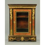 A Victorian ebonised and boulle marquetry pier cabinet, with ormolu mounts,