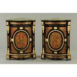 A pair of boulle marquetry side cabinets, second half 20th century,