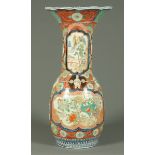 A large 19th century Imari vase, with flared rim,