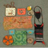 * A collection of felt bags mats and artwork etc.