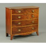 An early 19th century mahogany bowfronted chest,