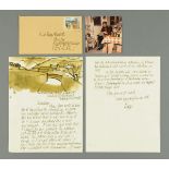 * Percy Kelly, ink and watercolour illustrated letter from Levens Park Cottage, Sedgwick, Kendal,