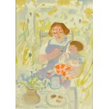 * Anthea Craigmyle (20th/21st century), watercolour, "Giving Rosa a Biscuit".  20 cm x 14 cm,