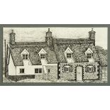 * Percy Kelly, a greetings card, print of cottage at Rockland, St. Peter.  16.5 cm x 31 cm.