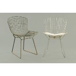 Two Bertoia wire chairs, 1950s.