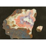 * Jenny Cowern (1943-2005), felt specimen with mineral specimen in single frame, "Agate".