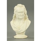 A Victorian Parian bust, raised on a socle base.  Height 30 cm.