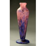 An Andre Delatte Pate de Verre vase, with tapering shouldered body with mottled inclusions,