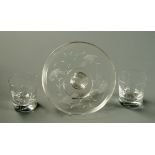 * A pair of Orrefors glass tumblers,