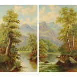 A.H. Barns, pair of oil paintings on canvas, Scottish Highland scenes.  59 cm x 34.5 cm.
