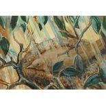 * Delmar Harmood Banner, oil on canvas, study of a bird on nest amongst branches.  15.5 cm x 22 cm.