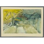 * Percy Kelly, greetings card, watercolour, "High Road above Lorton Vale, Cumberland".