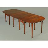 A George III mahogany D end dining table, labelled beneath "Marling Collection, Gloucester City