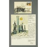 * Percy Kelly, watercolour illustrated letter "Steelworks, Millom, Cumberland", Sedgwick,