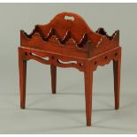 An Edwardian mahogany tray topped table, possibly for wine,