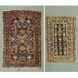 * Two rugs, one Hamadan, 100 cm x 145 cm,