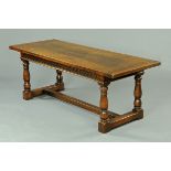 An oak refectory table, second half 20th century,