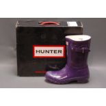 Pair of Hunter ladies short wellingtons, sovereign purple, (UK 4) new.