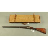 Joseph Lang & Son 12 bore side/side shotgun, 28 inch barrels,1/2 and improved choke,