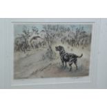Henry Wilkinson, signed Limited Edition print, black labrador and woodcock, 11/250.