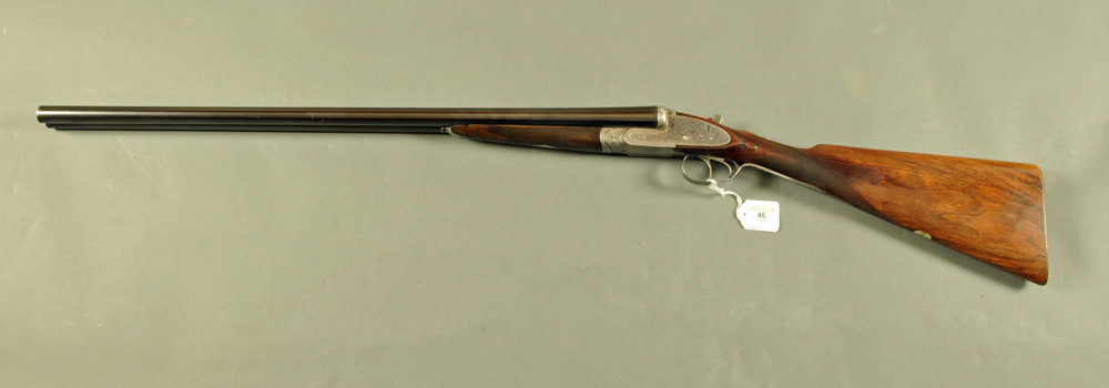 Charles Boswell 12 bore side/side shotgun, 28 inch barrels, 1/2 and cylinder choke,