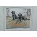 Henry Wilkinson, signed Limited Edition print, two black retrievers, 11/150.