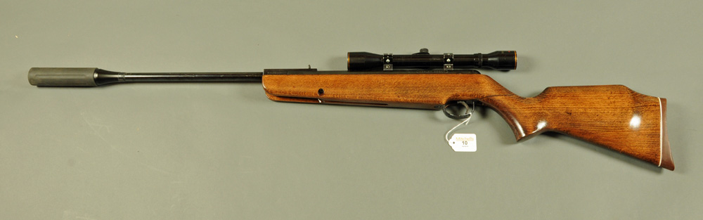 Webley Xocet .22 break barrel air rifle, fitted with Niko Sterling Tiara 4 x 28 telescopic sight.