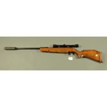 Webley Xocet .22 break barrel air rifle, fitted with Niko Sterling Tiara 4 x 28 telescopic sight.