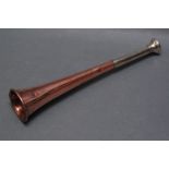 Swaine & Adeney London copper hunting horn copper hunting horn with silver plated mouth piece,