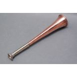 Swaine & Adeney London Proprietors of Kohler & Son copper hunting horn with silver plated mouth
