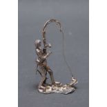 Silver figure, fisherman, stamped "925".  Height 6.5 cm.