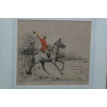Tom Carr (1912-1977), signed Limited Edition engraving, "The Whipper In" 40/75.  25 cm x 30 cm.