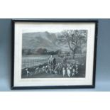 Hunt photograph of The Blencathra Foxhounds with a young Johnny Richardson with hounds and whipper