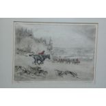 Tom Carr (1912-1977), signed Limited Edition engraving, "Breaking Cover" 59/75.
