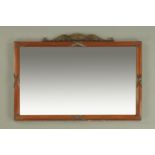 A late Victorian mahogany framed mirror, rectangular, with bevelled glass.  77 cm x 110 cm.